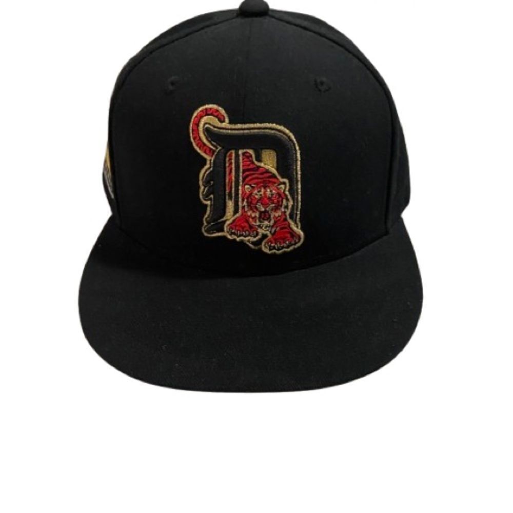 DETROIT TIGERS TOPPS MITCHELL & NESS 2001 BLACK FITTED SIZE 7 3/8